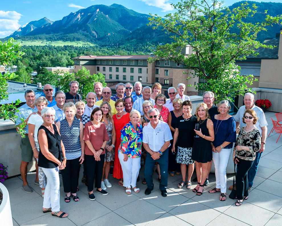 Group of people outside St Julian Hotel Boulder for a Boulder Corporate Retreat for Fisher Executives