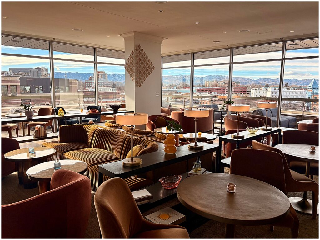 Indoor event venue in colorado with a few over the city