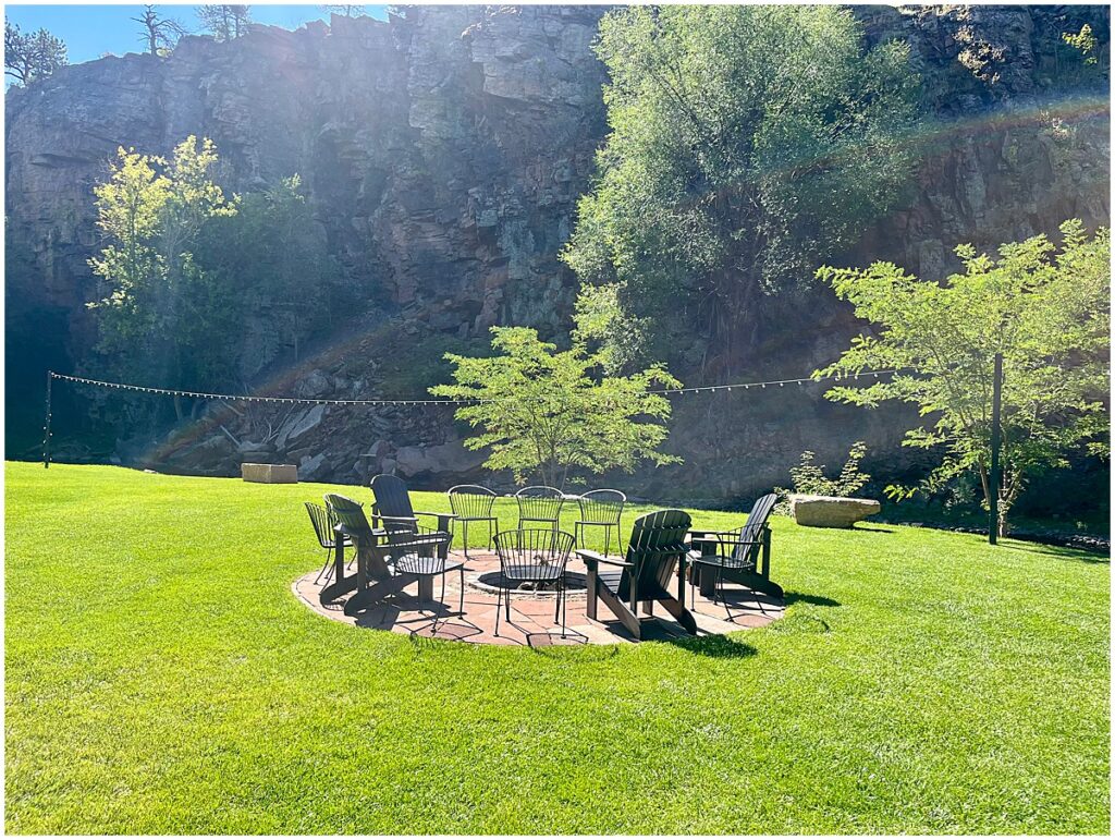 outdoor seating area in colorado for a corporate event