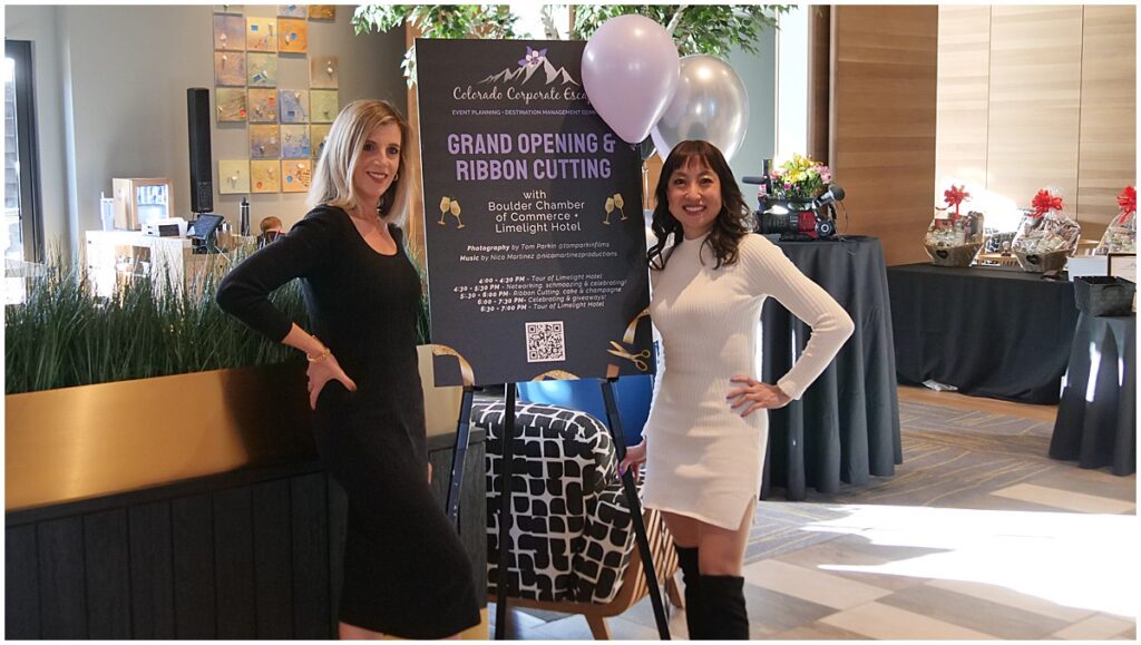 Claire and Kayla at their grand opening event at Limelight Hotel Boulder
